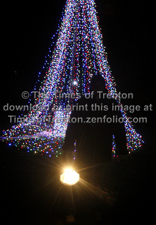 Christmas Light Show on Main Street in Cranbury