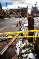 PSE&G workers tend to downed power lines on Market St. in Trenton