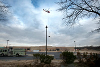 Helicopter helps construction at former Suburban Plaza in Hamilton