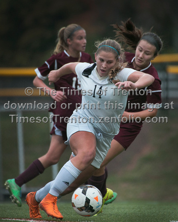 High School girls soccer Nutley at Hopewell Valley 2015-11-05
