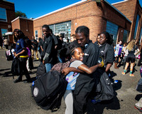 Backpack giveaway at Hedgepeth Williams Elementary School in Trenton