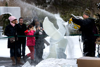Ice sculpture demonstrations at Grounds For Sculpture