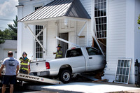 Truck rams into church in West Windsor