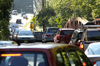 Traffic backups on narrow Alexander Road bridge in Princeton 9/14/2012