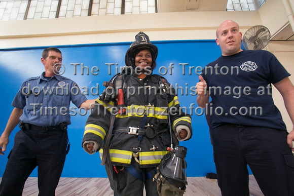 Trenton Fire Department visits YMCA for Fire Prevention Month