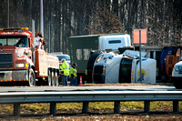 Overturned Tractor Trailer causes delays in Robbinsville