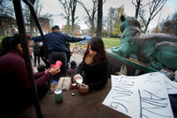 Student protesters camped outside Nassau Hall