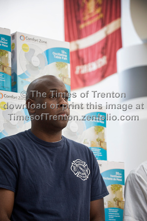 Donated fans from Trenton Fire Department distributed to local c