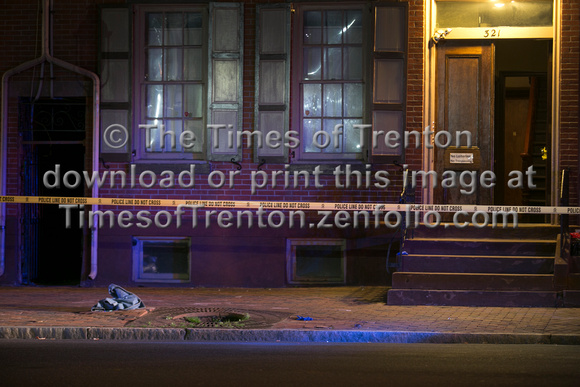 Trenton police investigate the scene of a multiple shooting on M