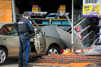 Car breaks through front window of Family Dollar Store