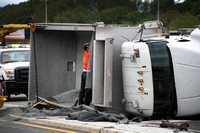 Overturned Dump Truck on I-295 southbound at Exit 60
