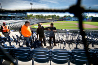 Changing of the chairs at Arm & Hammer Park