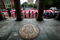 Huge American flag unfurled at State House