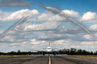 Water canon welcomes flight from Miami to Trenton-Mercer Airport