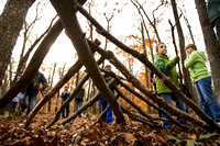 Building a survival shelter in Washington Crossing State Park