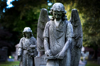Faces of angels at Riverview Cemetery