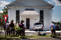 Truck rams into church in West Windsor